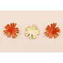 Pendiente Flor Oro Mate esmalte Naranja teja 33mm  / Base Pendientes 