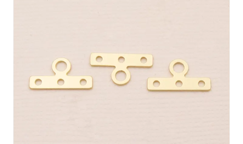 Terminal 3 vías 9*3mm Dorado Mate / Terminales de Latón / Zamak