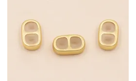 Terminal 2 agujeros con silicona 13*7mm Oro Mate / Terminales de Latón / Zamak