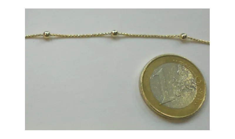 cadena con Bola de 2mm intercalada Oro / Cadenas de Latón / Zamak