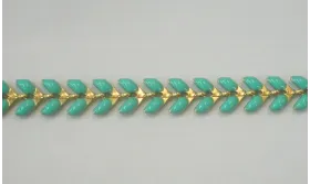 Petalos Resina Turquesa / Cadenas de Latón / Zamak