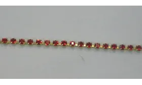 Cadena Strass ss 6,5 Rojo  / Cadenas de Latón / Zamak
