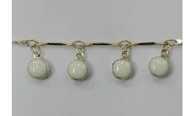 Cadena colgante Chapitas esmalte blanco / Cadenas de Latón / Zamak