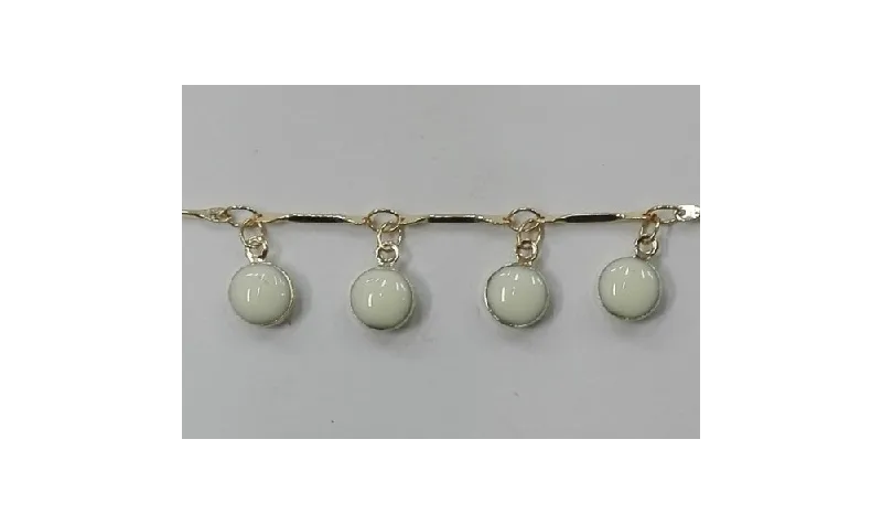 Cadena colgante Chapitas esmalte blanco / Cadenas de Latón / Zamak