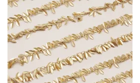 Cadena hojas de 7mm Oro Mate / Cadenas de Latón / Zamak