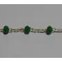 Cadena engarzada piedra 3*2 Verde / Cadenas de Latón / Zamak