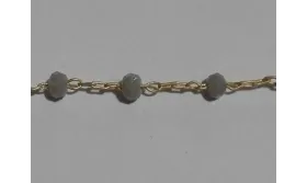 Cadena engarzada piedra 3*2 Gris / Cadenas de Latón / Zamak