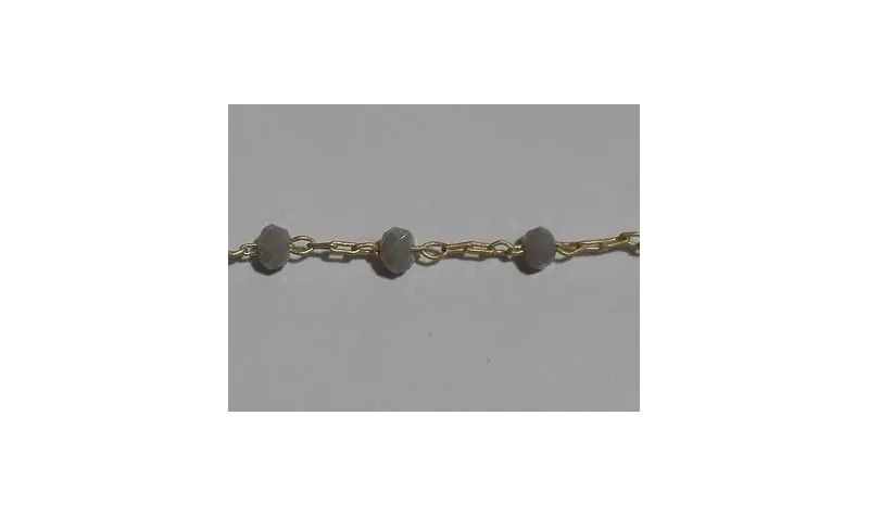 Cadena engarzada piedra 3*2 Gris / Cadenas de Latón / Zamak