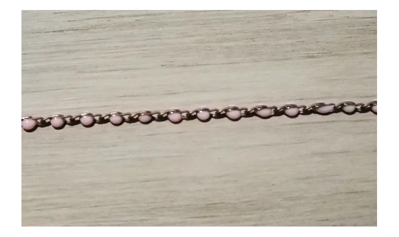 Cadena con bolas de resina Rosa de 2mm / Cadenas de Latón / Zamak