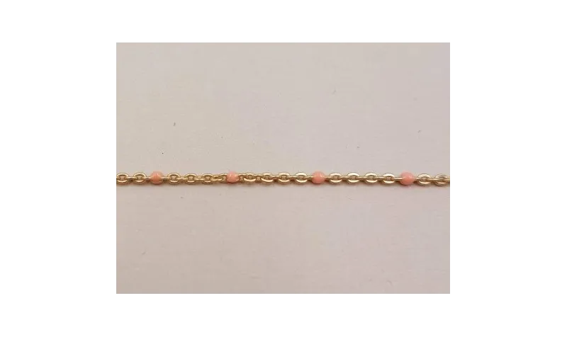 Cadena de 1,5mm oro mate con Microesmalte Rosa