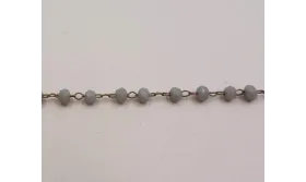 cadena engarzada cristales 2*3mm Gris / Cadenas de Latón / Zamak