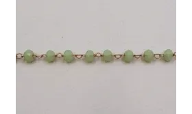 cadena engarzada cristales 2*3mm verde Opal / Cadenas de Latón / Zamak
