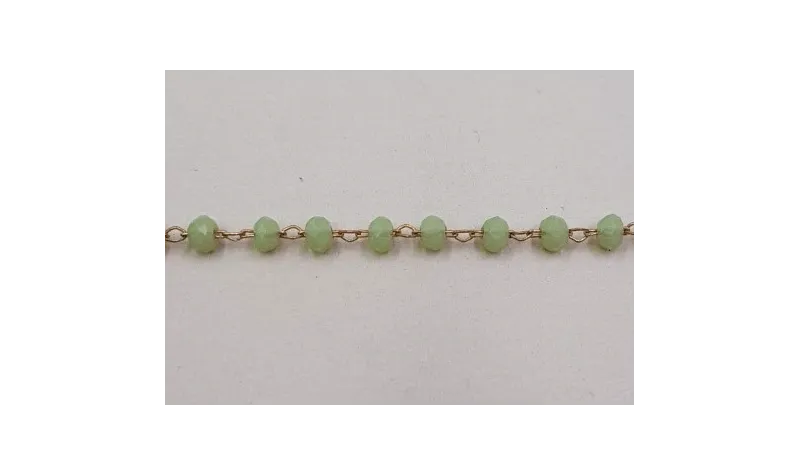 cadena engarzada cristales 2*3mm verde Opal