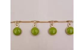 Cadena colgante Chapitas 7mm esmalte Verde / Cadenas de Latón / Zamak