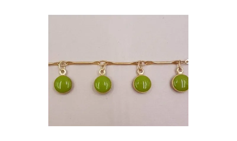 Cadena colgante Chapitas 7mm esmalte Verde / Cadenas de Latón / Zamak