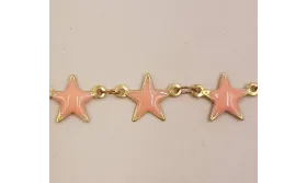 Cadena estrellas esmaltadas 9mm Rosas / Cadenas de Latón / Zamak