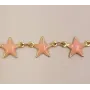 Cadena estrellas esmaltadas 9mm Rosas / Cadenas de Latón / Zamak