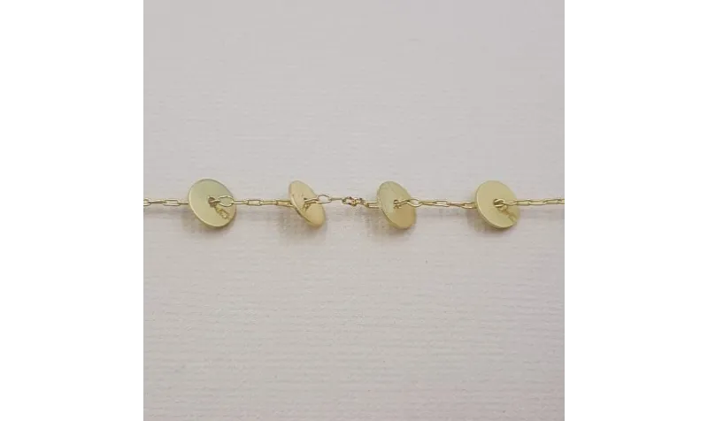 Cadena discos de 7mm oro Mate / Cadenas de Latón / Zamak