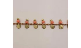 Cadena chapita latón 3mm con cristal Rosa / Cadenas de Latón / Zamak