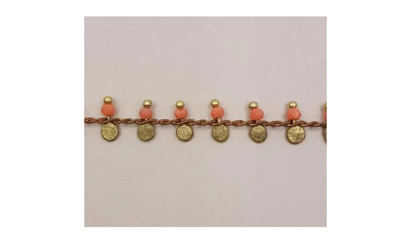 Cadena chapita latón 3mm con cristal Rosa / Cadenas de Latón / Zamak