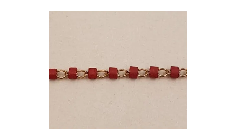 Cadena engarzada Miyuki Delika Granate DB378 / Cadenas de Latón / Zamak