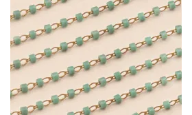 Cadena engarzada Miyuki Delika Turquesa DB2131 / Cadenas de Latón / Zamak
