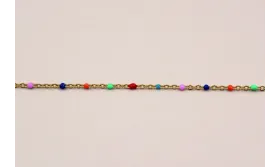 Cadena de 1,5mm O.mate con esmalte Multicolor / Cadenas de Latón / Zamak