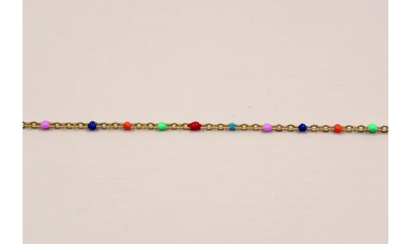 Cadena de 1,5mm O.mate con esmalte Multicolor / Cadenas de Latón / Zamak
