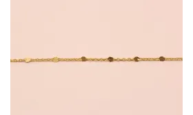 Cadena de 1mm con chapita de 2mm Oro Mate / Cadenas de Latón / Zamak