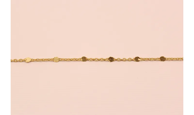 Cadena de 1mm con chapita de 2mm Oro Mate