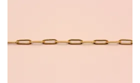 Cadena eslabón rectangular 12*4*0,5mm Oro Mate / Cadenas de Latón / Zamak