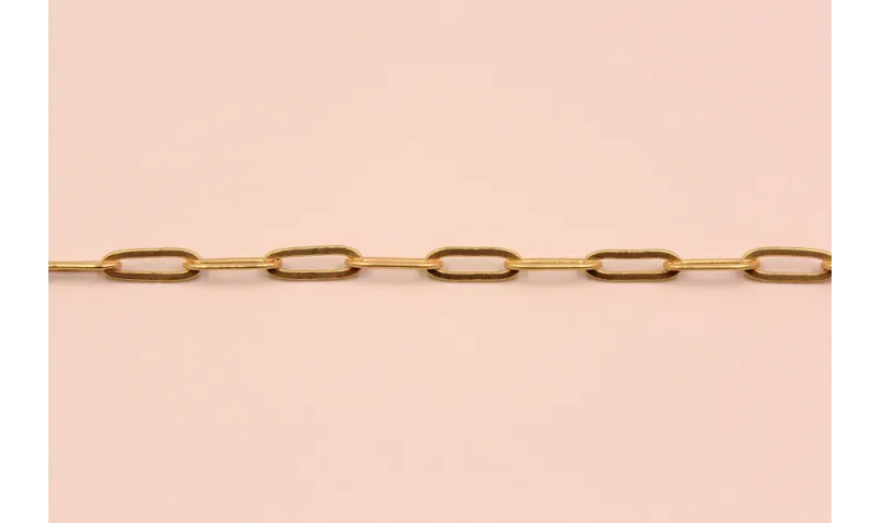 Cadena eslabón rectangular 12*4*0,5mm Oro Mate / Cadenas de Latón / Zamak