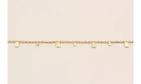 Cadena de 1mm con rectangulo de 4*2mm Dorado Mate / Cadenas de Latón / Zamak