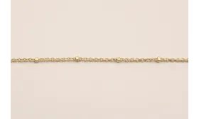 Cadena eslabón 1mm microbola de 1,5mm Dorado Mate / Cadenas de Latón / Zamak