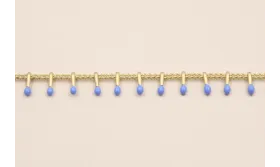 Cadena pivotes Azul vivo de 5mm en Oro Mate / Cadenas de Latón / Zamak