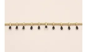 Cadena pivotes Negro de 5mm en Oro Mate / Cadenas de Latón / Zamak