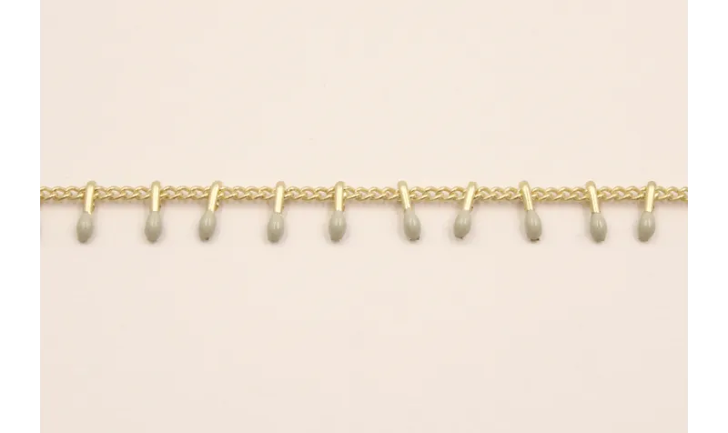 Cadena pivotes Gris Claro de 5mm en Oro Mate / Cadenas de Latón / Zamak