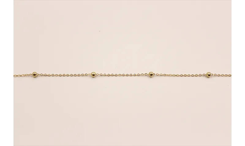 Cadena Acero Inoxidable 1mm con bola de 3mm Oro / Cadenas de Acero Inoxidable