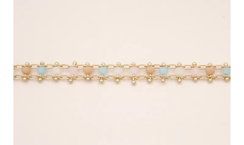 Cadena Carril 6mm facetadas opales 3*2mm / Cadenas de Latón / Zamak