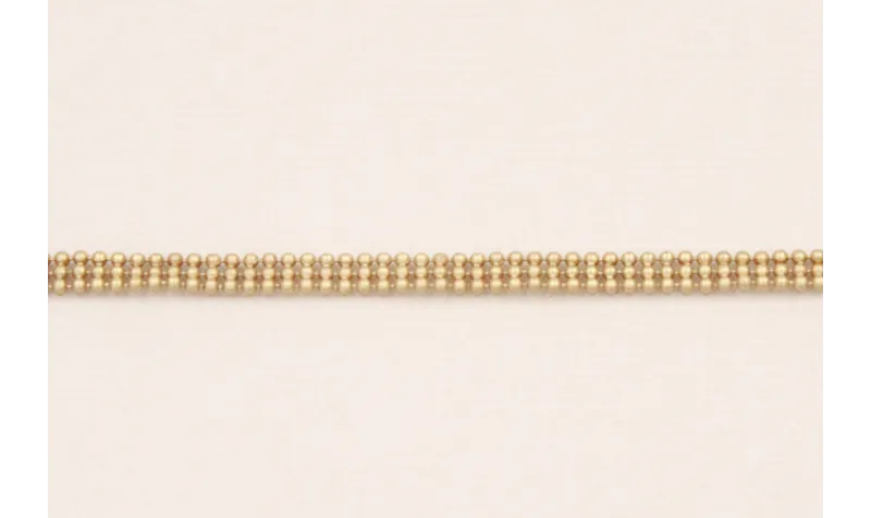 Cadena Bolas 3 bandas de 3,5*0,8mm Oro Mate / Cadenas de Latón / Zamak