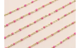 Stainless Steel: Cadena Acero eslabón 1mm Fucsia / Cadenas de Acero Inoxidable
