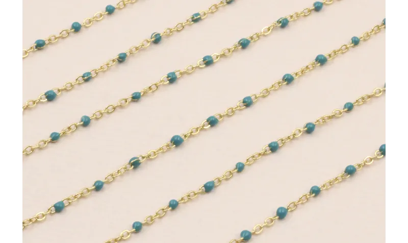 Stainless Steel: Cadena Acero eslabón 1mm Azul  / Cadenas de Acero Inoxidable