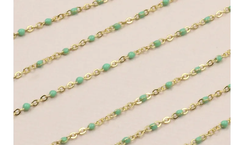 Stainless Steel: Cadena Acero eslabón 1mm Turquesa / Cadenas de Acero Inoxidable