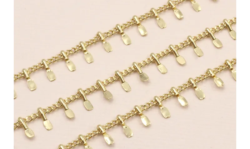 Stainless Steel: Cadena Acero 1mm chapitas Oro 5mm / Cadenas de Acero Inoxidable