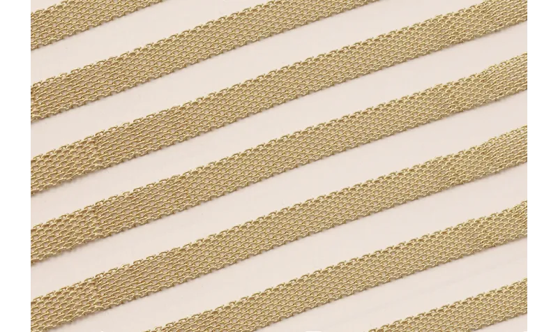 Cadena Tira de 9mm Dorado Mate / Cadenas de Latón / Zamak