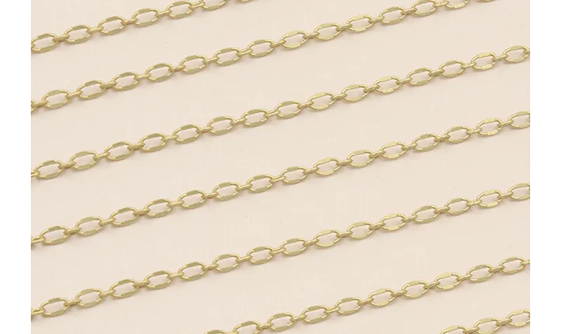 Cadena eslavon ovalado 4*2mm Dorado Mate