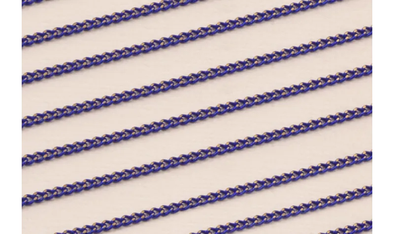 Cadena Eslabones 1*2mm Dorado y Azul Añil / Cadenas de Latón / Zamak