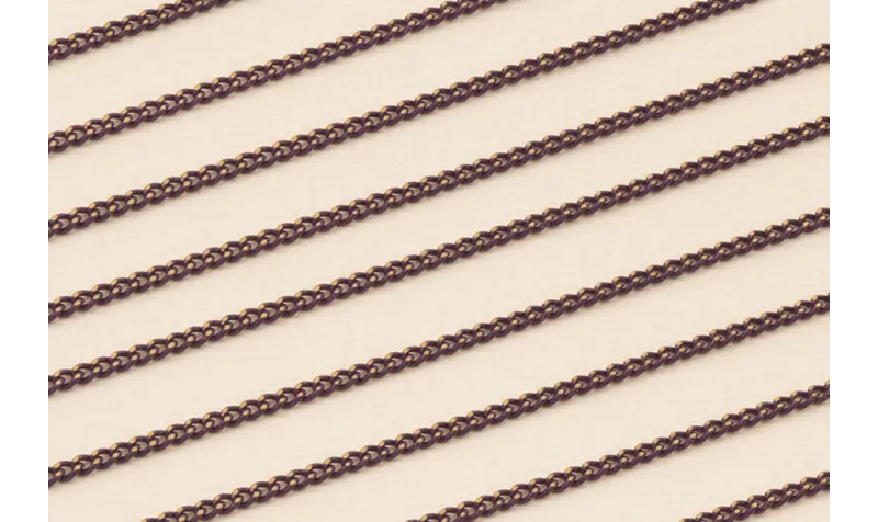 Cadena Eslabones 1*2mm Dorado y Morado / Cadenas de Latón / Zamak