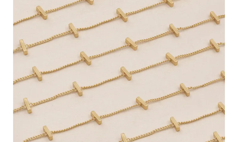 Cadena eslabon 1mm con Pivote de 6*1mm Dorado Mate / Cadenas de Latón / Zamak