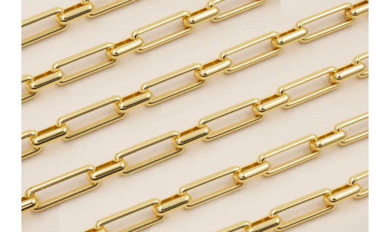 Cadena eslabon de 10 y 28*12*3mm Oro / Cadenas de Latón / Zamak